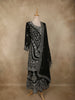 Bottle Green Floral Zari Embroidered Design Georgette Palazzo Suit with Dupatta