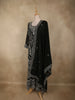 Bottle Green Floral Zari Embroidered Design Georgette Palazzo Suit with Dupatta