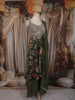 Bottle Green Floral Zari Embroidered Design Georgette Palazzo Suit with Dupatta