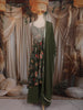Bottle Green Floral Zari Embroidered Design Georgette Palazzo Suit with Dupatta