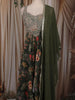 Bottle Green Floral Zari Embroidered Design Georgette Palazzo Suit with Dupatta