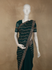 Bottle Green Floral Zari Embroidered and Stone Embellished Design Georgette Saree