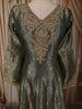 Bottle Green Floral Zari Woven Design Tissue Silk Long Anarkali Gown with Designer Dupatta