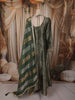 Bottle Green Floral Zari Woven Design Tissue Silk Long Anarkali Gown with Designer Dupatta