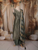 Bottle Green Floral Zari Woven Design Tissue Silk Palazzo Suit with Designer Dupatta
