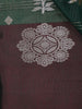 Bottle Green Floral Zari Woven Design Tussar Saree with Contrast Maroon Border
