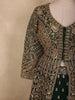 Bottle Green Floral Zari and Sequins Embroidered Design Georgette Gown with Dupatta