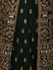 Bottle Green Floral Zari and Sequins Embroidered Design Georgette Gown with Dupatta