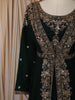 Bottle Green Floral sequins and Zardozi Embroidered Design Georgette Mastani  Gown with Dupatta
