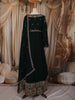Bottle Green Floral sequins and Zardozi Embroidered Design Georgette Mastani  Gown with Dupatta