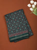 Bottle Green Geometric Printed Design Chiffon Casual Saree with Zari Border