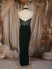 Bottle Green Heavy Beads and Zardozi Embroidered Design Georgette Ready To Wear Saree