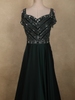 Bottle Green Heavy Sequins Embroidered Design Satin Partywear Gown