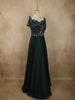 Bottle Green Heavy Sequins Embroidered Design Satin Partywear Gown