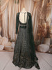 Bottle Green Heavy Sequins and Beads Embroidered Design Net Bridal Lehenga with Matching Dupatta