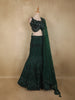 Bottle Green Heavy Sequins and Beads Embroidered Design Net Mermaid Lehenga With Dupatta