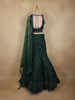 Bottle Green Heavy Sequins and Beads Embroidered Design Net Mermaid Lehenga With Dupatta