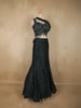 Bottle Green Heavy Sequins and Beads Embroidered Design Net Mermaid Lehenga