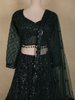Bottle Green  Heavy Sequins and Beads Embroidered Design Net Mermaid Lehenga With Dupatta