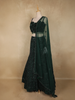 Bottle Green Heavy Sequins and Beads Embroidered Design Net Mermaid Lehenga With Dupatta