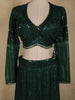 Bottle Green  Heavy Sequins and Beads Embroidered Design Net Mermaid Lehenga With Dupatta