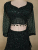 Bottle Green  Heavy Sequins and Beads Embroidered Design Net Mermaid Lehenga With Dupatta
