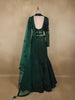 Bottle Green  Heavy Sequins and Beads Embroidered Design Net Mermaid Lehenga With Dupatta