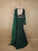 Bottle Green  Heavy Sequins and Beads Embroidered Design Net Mermaid Lehenga With Dupatta