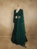 Bottle Green  Heavy Sequins and Beads Embroidered Design Net Mermaid Lehenga With Dupatta