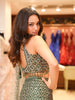 Bottle Green Heavy Sequins and Beads Embroidered Design Net Mermaid Party Wear Lehenga with Contrast Dupatta