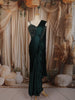 Bottle Green Heavy Sequins and Beads Embroidered Design Satin Ready To Wear Saree