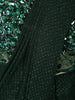 Bottle Green Heavy Sequins and Beads Embroidered Design Shimmer Ready to Wear Draped Saree with Matching Designer Corset Blouse