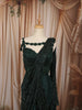 Bottle Green Heavy Silver Beads Embroidered Design Chiffon Ready to Wear Party Saree with Matching Designer Blouse