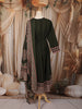 Bottle Green Kalamkari Printed Design Cotton Anarkali Salwar Suit with Matching Dupatta
