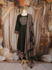 Bottle Green Kalamkari Printed Design Cotton Anarkali Salwar Suit with Matching Dupatta