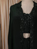 Bottle Green Kartana and Beads Embroidered Design Satin Party Wear Lehenga with Over Coat