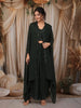 Bottle Green Kartana and Beads Embroidered Design Satin Party Wear Lehenga with Over Coat