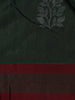 Bottle Green Leaf Butta Woven Kanchipuram Silk Saree