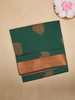 Bottle Green Leaf Butta Woven Silk Cotton Saree with Zari Border
