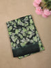 Bottle Green Leaf Printed Design Linen Cotton Casual Wear Saree