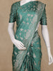 Bottle Green Leaf Woven Banarasi Silk Saree