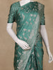 Bottle Green Leaf Woven Banarasi Silk Saree