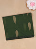 Bottle Green Leaf Woven Design Cotton Saree with Self Border
