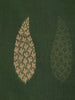 Bottle Green Leaf Woven Design Cotton Saree with Self Border