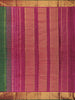 Bottle Green Mini Checked Woven Design Kanchipuram Silk Saree with Contrast Zari Border