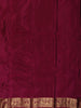 Bottle Green Mini Checked Zari Woven Design Pure Kanchipuram Silk Saree with Contrast Zari Border