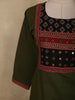 Bottle Green Mirror Embroidered Design Cotton Salwar Suit with Dupatta