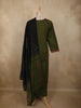 Bottle Green Mirror Embroidered Design Cotton Salwar Suit with Dupatta