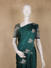 Bottle Green Motif Design Semi Banarasi Silk Saree