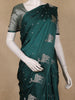 Bottle Green Motif Design Semi Banarasi Silk Saree